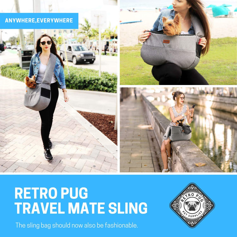 RETRO PUG Dog Sling Carrier for Small and Medium Dogs,Cat - Pet